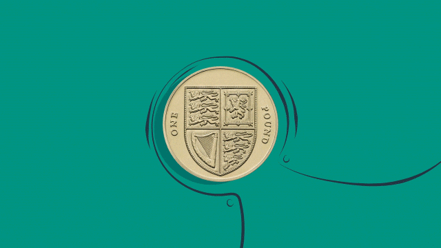 animated film for an event - spinning pound coin gif