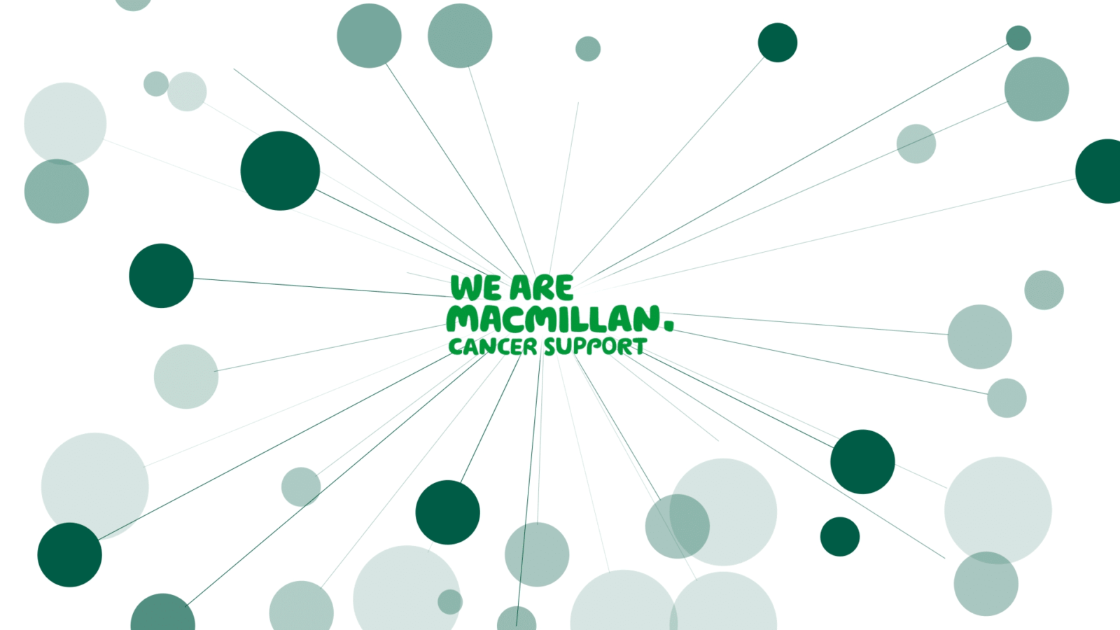 awards entry animated film - macmillan logo surrounded with green circles