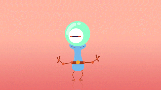 animated character videos for kids - alient eye squeezing box gif